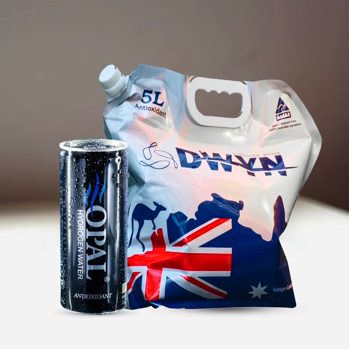 Opal Hydrogen Water Starter Pack | 10 x 250ml Cans + 5L Hydrogen Water Bag