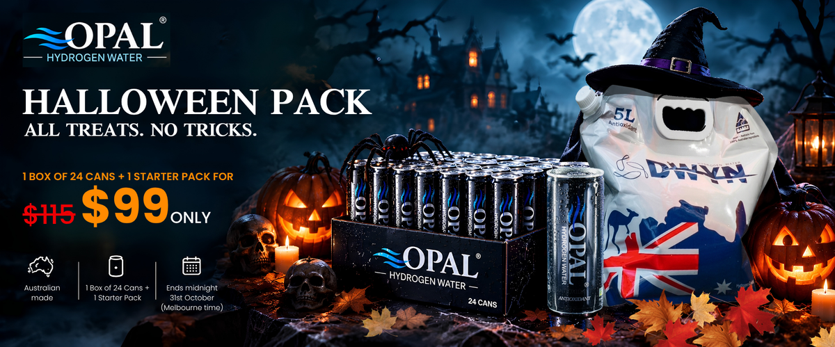 The OPAL Halloween Pack. All treats. No tricks. 1 box of 24 cans + 1 Starter Pack for $99 (was $115). Ends midnight 31 October (Melbourne time).