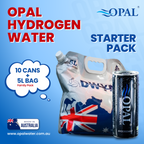 Opal Hydrogen Water Starter Pack | 10 x 250ml Cans + 5L Hydrogen Water Bag